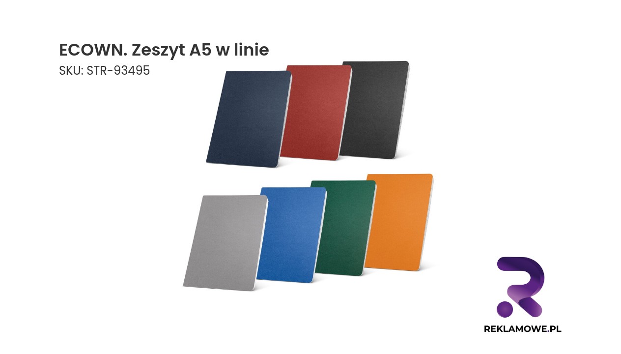 ECOWN zeszyt A5 w linie - ekologiczny zeszyt do szkoły i notatek