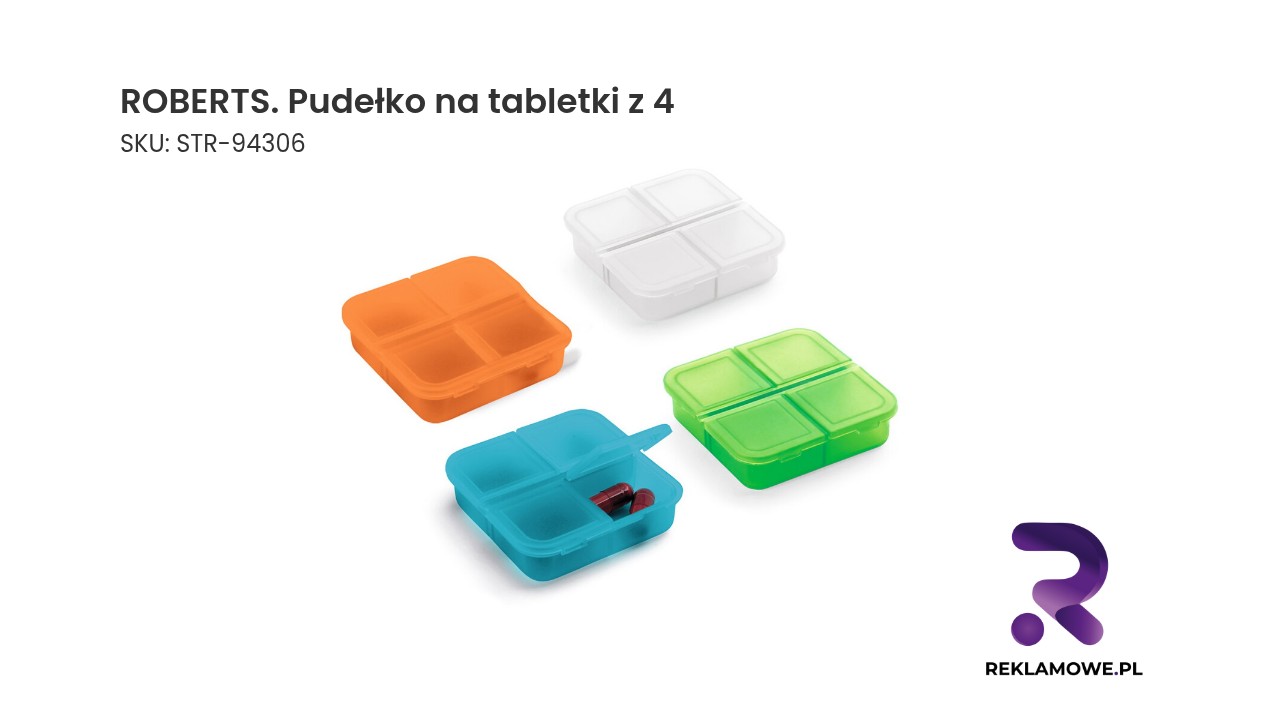 ROBERTS. Pudełko na tabletki z 4 przegródkami ROBERTS pudełko na tabletki z 4 przegrodami