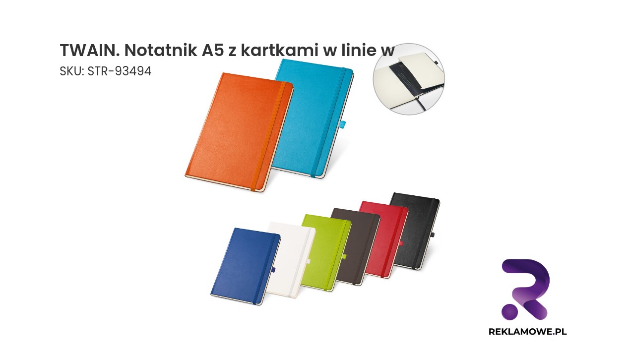 TWAIN notatnik A5 z kartkami w linie – elegancki notes do pracy, szkoły i biura
