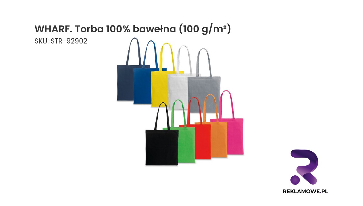WHARF torba 100% bawełna 100 g/m² – ekologiczna torba bawełniana